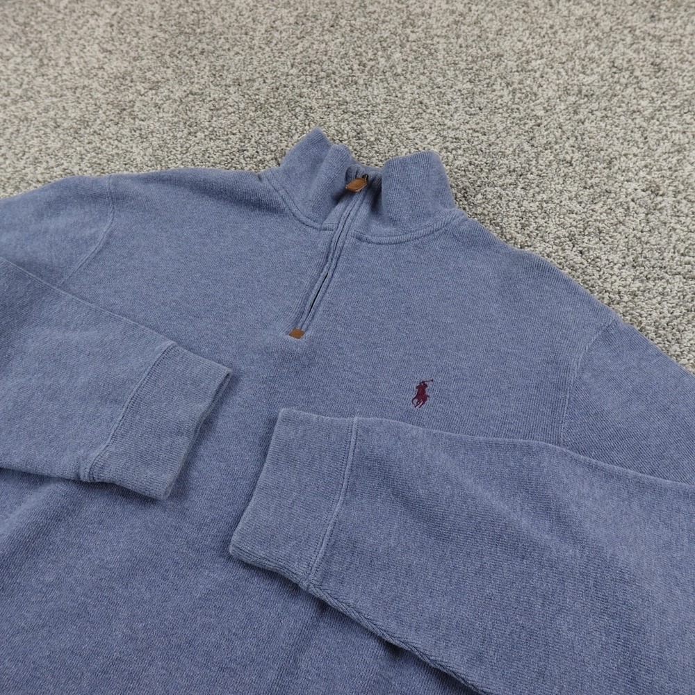 Polo Ralph Lauren Sweater Mens XL Blue 1/4 Zip Pullover Pony Sweatshirt Preppy